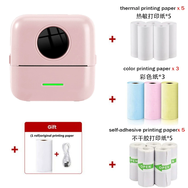 Mini Wireless Printer X5, Bluetooth 4.0, Thermal Photo Printer, Compact 135×60×155 mm