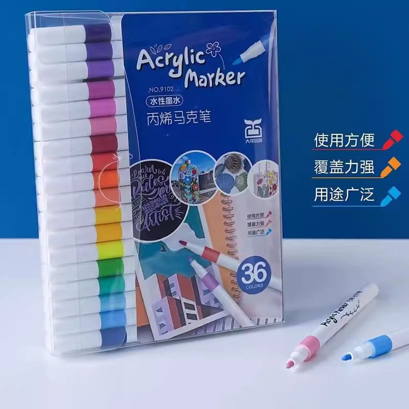 Acrílico marcador traje lavable color pluma niños pintura suministros arte diario graffiti apilable color pluma