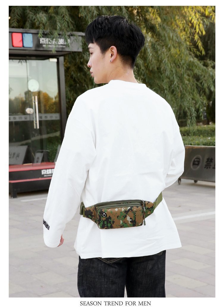 Men's Streetwear Geometric Canvas Waist Bags display picture 4