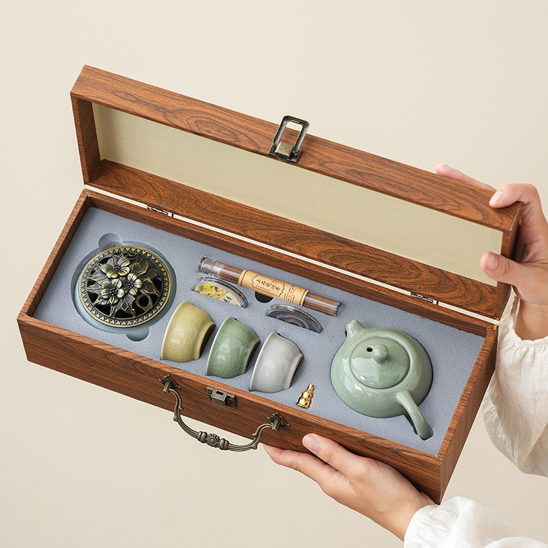 Forbidden City Cultural and Creative Ceramic Kung Fu Tea Set Gift Box Set for Elders and Teachers, Practical Business Gift, High-End