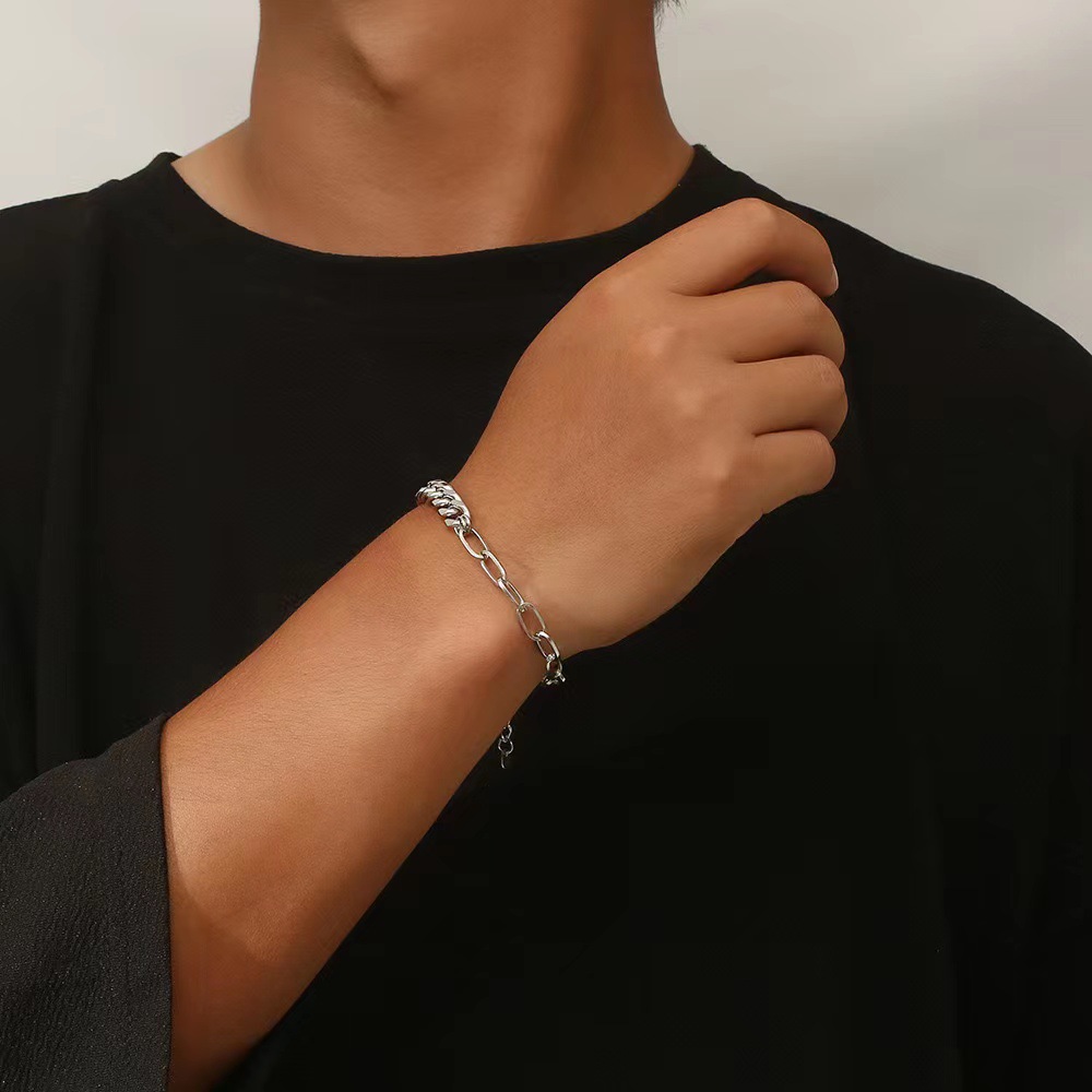 Herren Cuban Link Armband Edelstahl Wasserdicht Und Langlebig_voghion.com