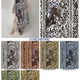 春夏印花面料 人棉活性 梭织布料厂家现货批发 长裙花布