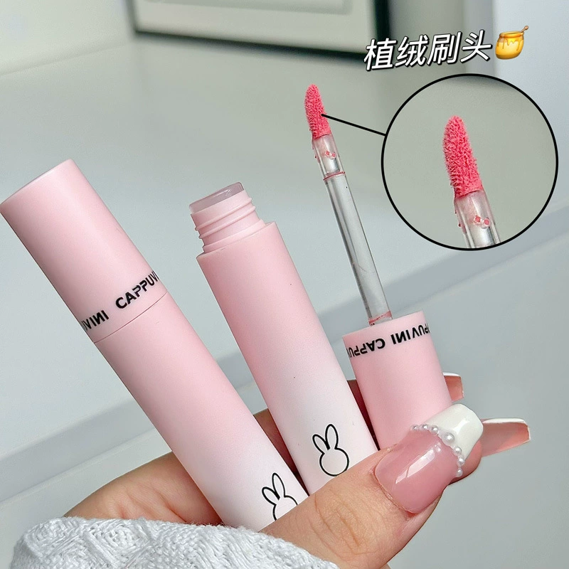 CAPPUVINI Карточка Bubble Vini Розовый макарон мягкий матовый тинт для губ однотонный белый
