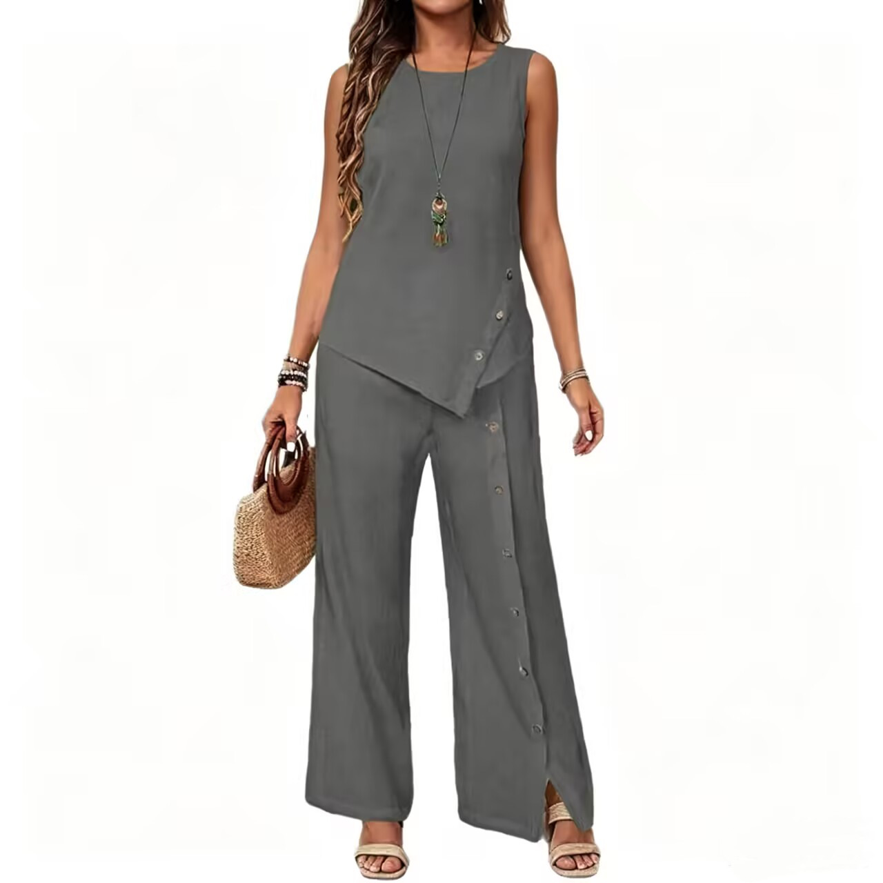 Gray-sleeveless