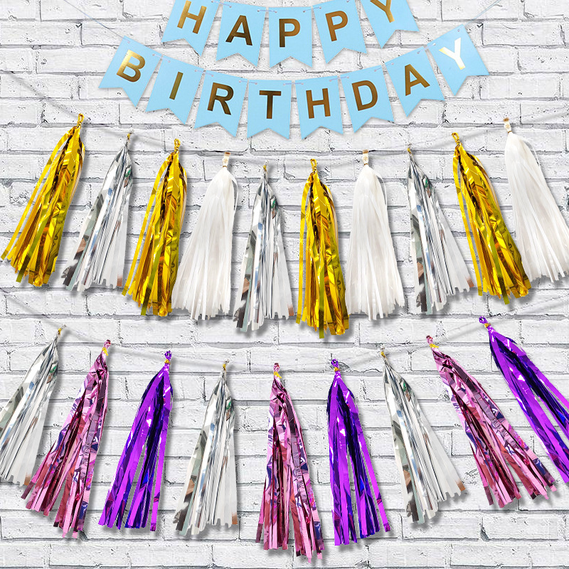 DIY brillante borla escena decoración fiesta suministros multicolor borla lluvia seda cumpleaños decoración borla
