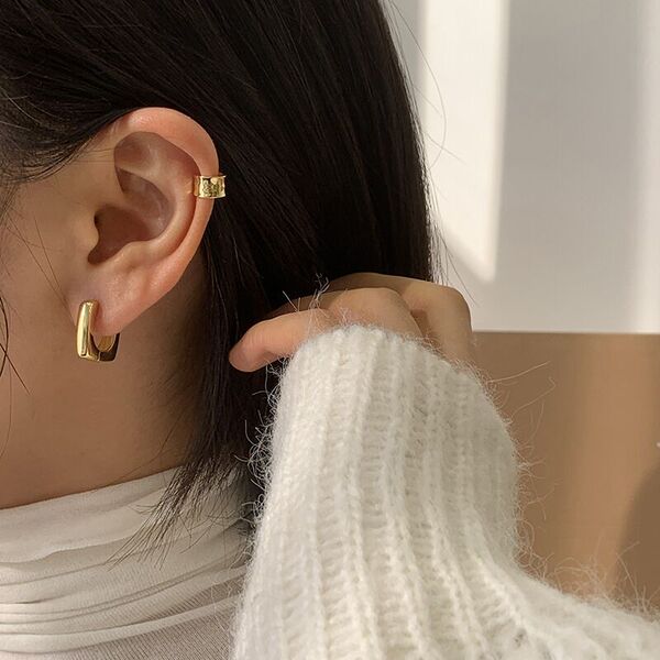 Geometric square small design fashionable retro earrings