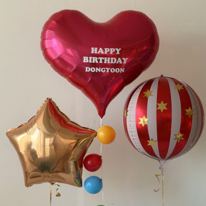 Línea de Navidad transfronteriza estrellas globos de aluminio 4D bolas tridimensionales Navidad restaurante cafetería atmósfera decoración