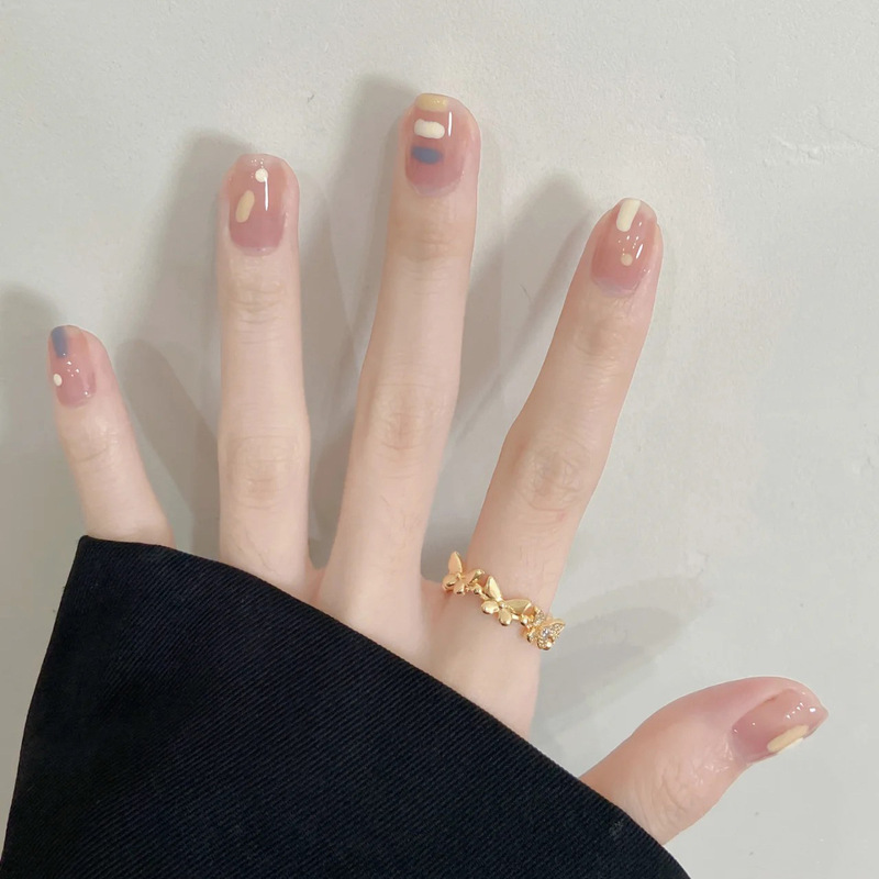 Nail Art Patch Casual Small Fresh Graffiti Girl Pregnant Women Wearable Nail Finished Handmade Wearable Nails Short Fake Nails