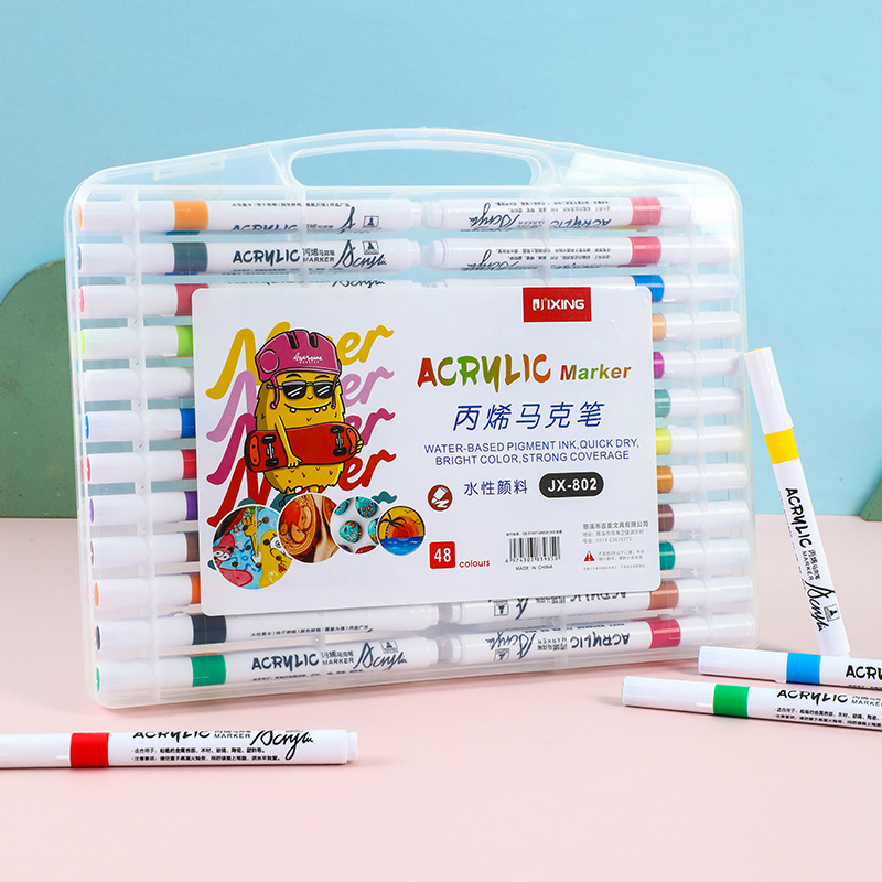 Bolígrafo de acrílico 24 color conjunto de tinta acuosa bolígrafo de graffiti cerámico bolígrafo de acrílico marca de pigmento