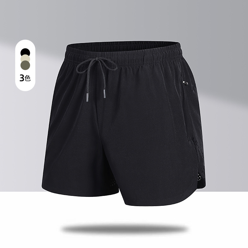 L-8XL Summer New Men's Sports Quick-drying Shorts Breathable Running Fitness Ice Silk Triple Pants Casual Outer Wear