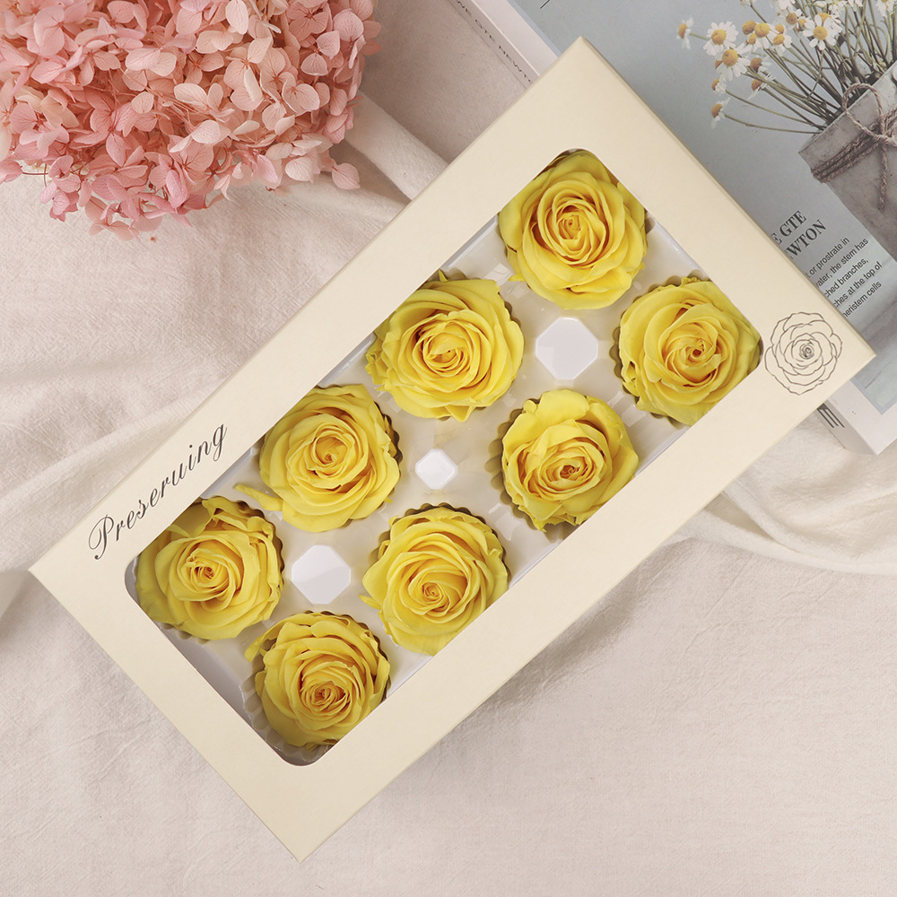 Cabeza de Rosa Preservada B+, 4-5 cm, Regalo para el Día de San Valentín Chino, Ramo de Flores Preservadas al por Mayor, Flores Secas para DIY, 520