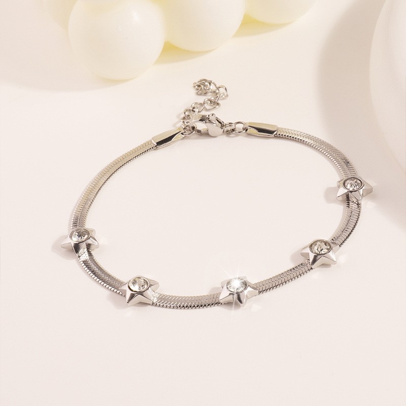 Holiday, Daily Occasion PVD Coated Real Gold Plated Star Heart Shape Flower 304 Stainless Steel Simple Style Classic Style Waterproof Non Tarnish 304 Stainless Steel Bracelets