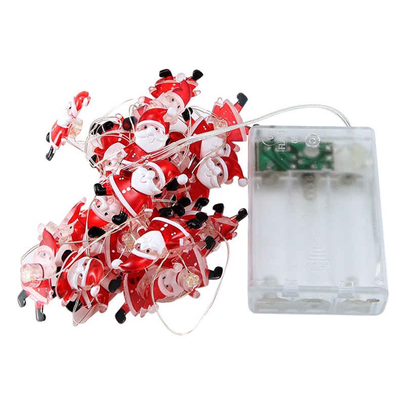 LED Navidad luz decorativa cadena negro sombrero muñeco de nieve ciervo cabeza decorativa alambre de cobre de color luz balcón patio decorativo luz al por mayor