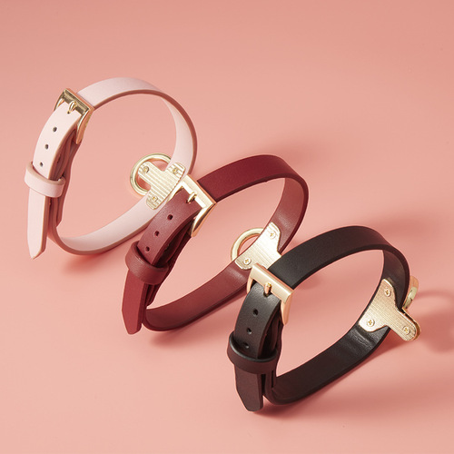 Sexy SM Leather Genuine Cowhide Dog Slave Neck Collar Alternative Bondage Couple Toys Sex Toys Wholesale Delivery