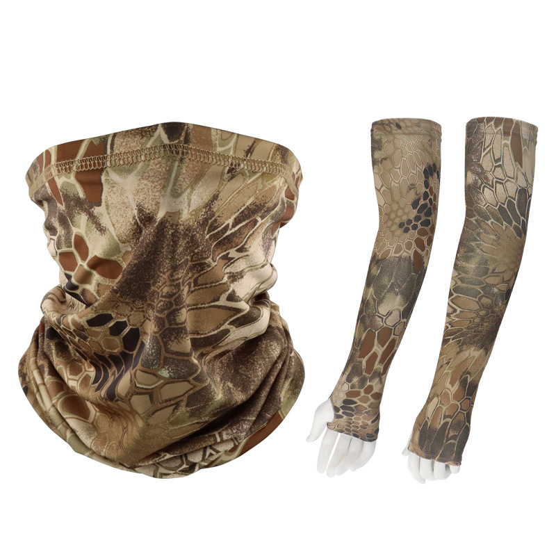 Patrón de pitón amarillo (babero de seda de hielo con dedos y mangas de hielo)