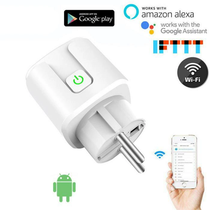 Умная розетка с дистанционным управлением по Wi-Fi для мобильного телефона Alexa + многоязычный PDF/граффити европейского стандарта 20А