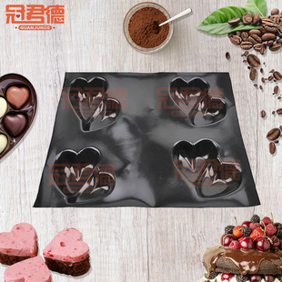 Cross-border silicone chocolate mold Amazon food grade high temperature resistant mousse silicone heart-shaped chocolate mold
