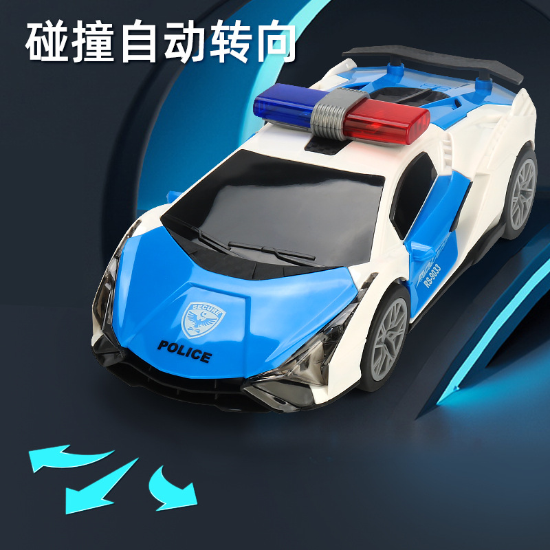 Tiktok mismo eléctrico universal puerta policía coche de juguete 360 rotación música luz niño niños coche de juguete