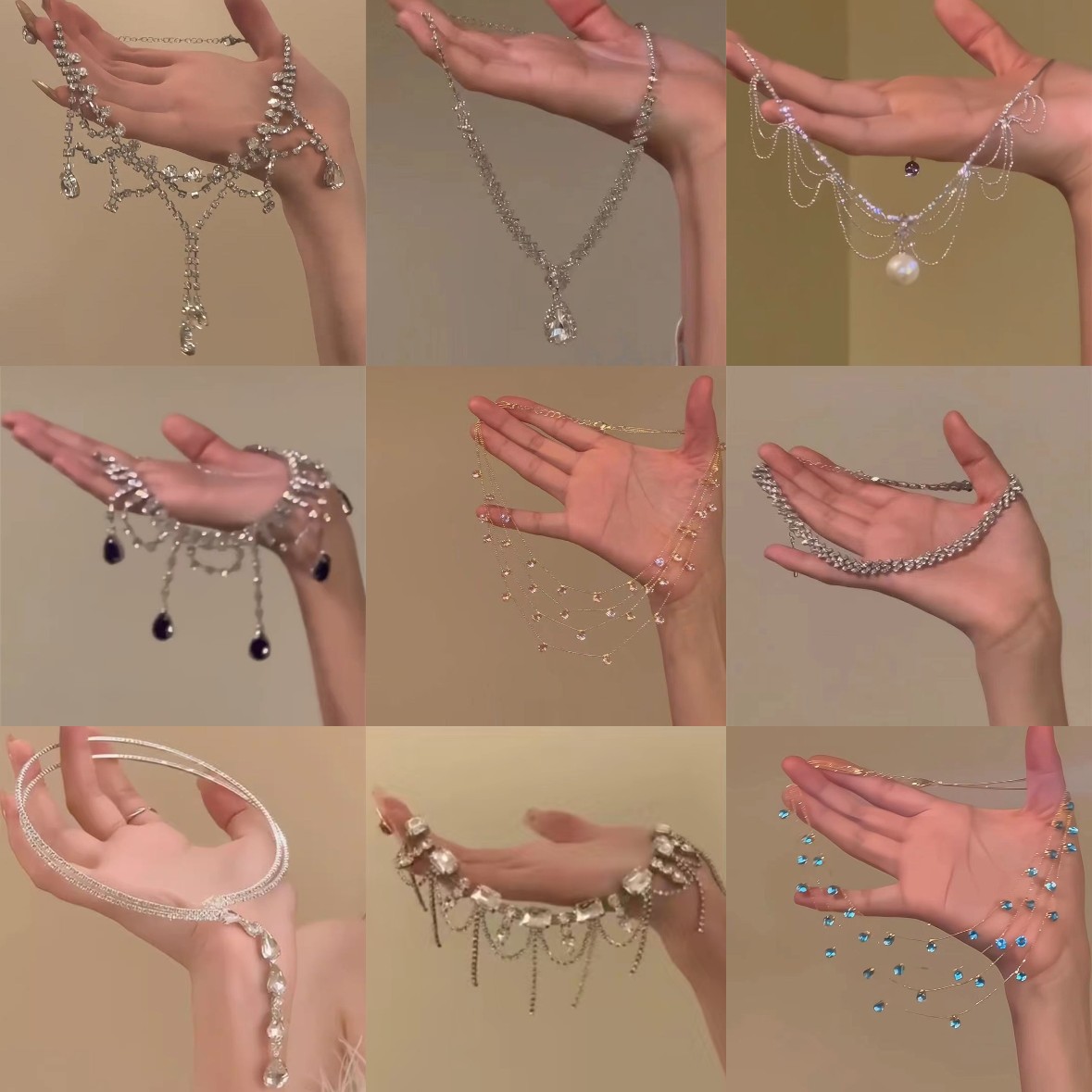 Full Diamond Tassel Crystal Pendant Necklace Women's 2024 New High-end Light Luxury Fashion Clavicle Chain Trendy