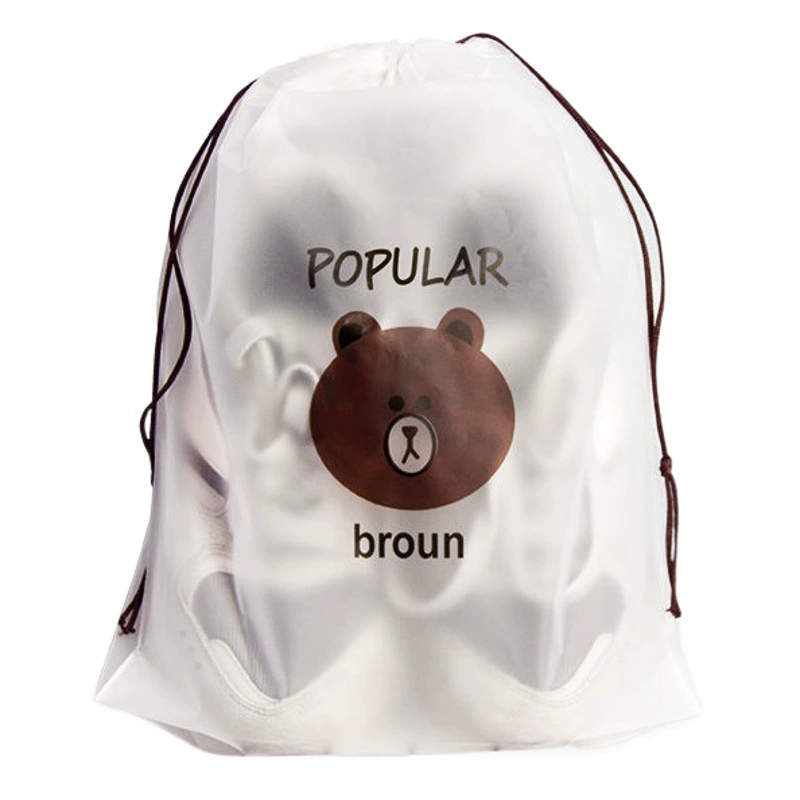 Сумка на шнурке медведя прозрачная матовая сумка на шнурке пластиковая упаковочная сумка для хранения обуви носить веревочную сумку мультфильм