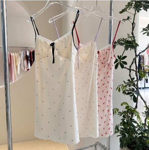 GraceChic GraceChic Europeo y Americano Nuevo Hot Sale Talla Grande Vestido Floral Pure Desire Camisón con Tirantes Estampado Estilo Hada Ropa de Estar en Casa_voghion.com