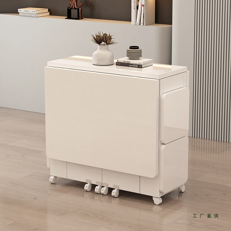 Household Folding Dining Table and Chair Combination Removable Telescopic Rectangular Round Small Apartment Multi-Functional Dining Table