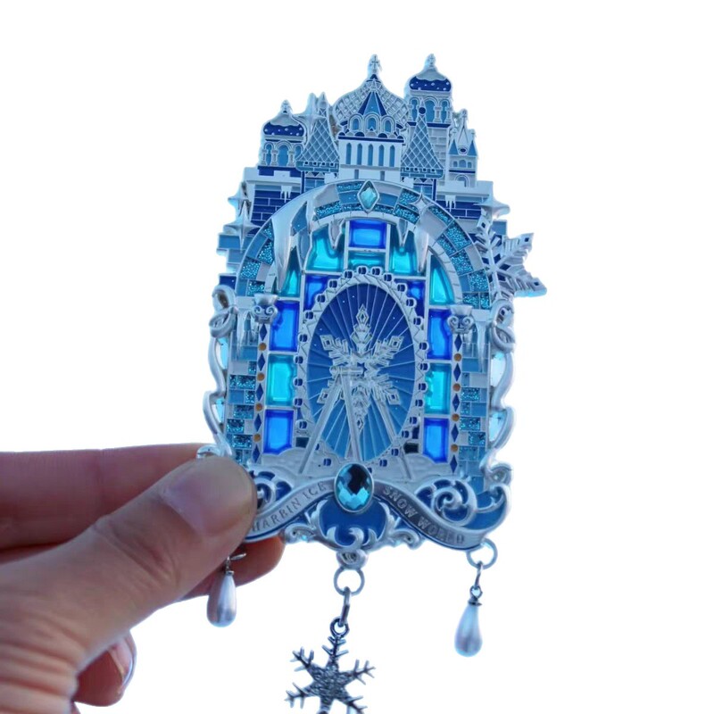 哈尔滨冰雪大世界旋转流沙冰箱贴定制旅游纪念礼品金属冰箱贴定做|undefined