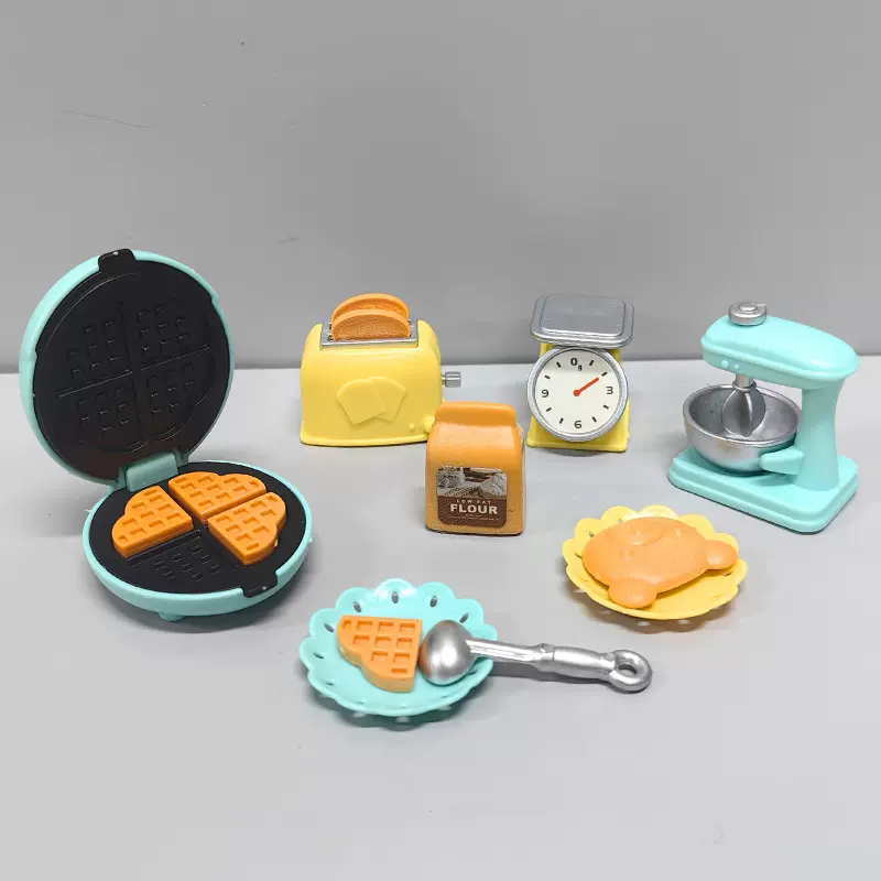 娃娃屋过家家玩具面包机打蛋器微缩厨房食玩场景迷你家具模型配件