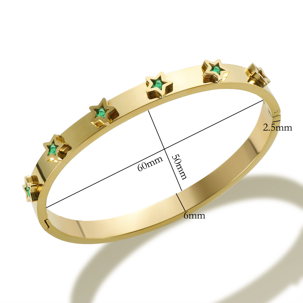 Titanium Steel Chain Material Elegant Star Titanium Steel Bangle In Bulk