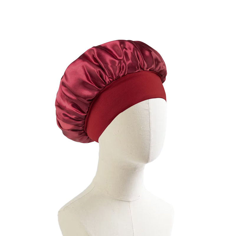 Gorro de Noche de Satén para Mujer con Borde Ancho para Dormir y Cuidado del Cabello image 24