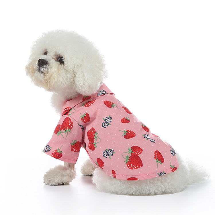 Dog Shirt Spring Summer Style Fruit Themed Button Down Shirt For Medium To Large Sized Dogs_voghion.com