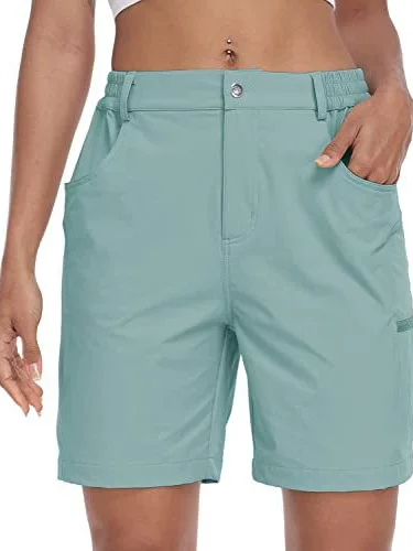 Women's Golf Shorts 7inch Quick Dry Hiking Shorts Lightweight Women's Shorts with Pockets European and American Style