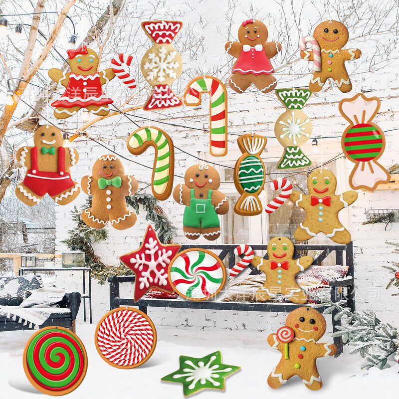 クロスボーダー新型クリスマスペンダントクリスマスボールキャンディー松葉杖屋内外クリスマスツリーペンダント芝生ガーデン装飾品|undefined
