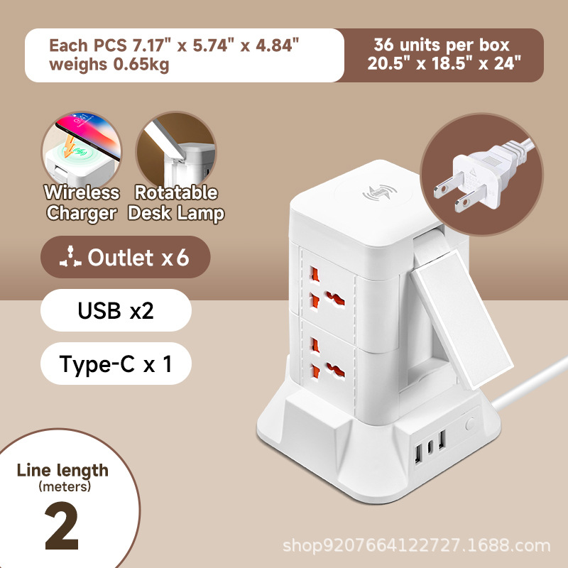 US 2 pies-2 metros-2 capas/USB/cargador inalámbrico/luz nocturna