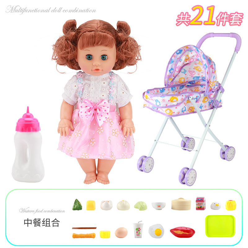 Fábrica directa de juguetes para niños en casa beberán agua, orinarán y cantarán simulación de muñecas conjuntos de juguetes de alimentos