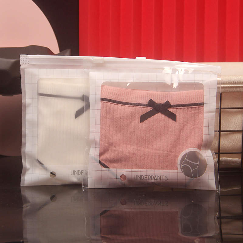 PE透明包装袋女士内裤拉链袋冰丝内裤三角平角内裤袋子批发现货|ms