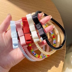 電話コードヘッドバンド、ファッショナブルなヘアバンド、女性インターネットセレブスポーツニッチヘアアクセサリー、ハイエンド洗顔ヘッドバンド