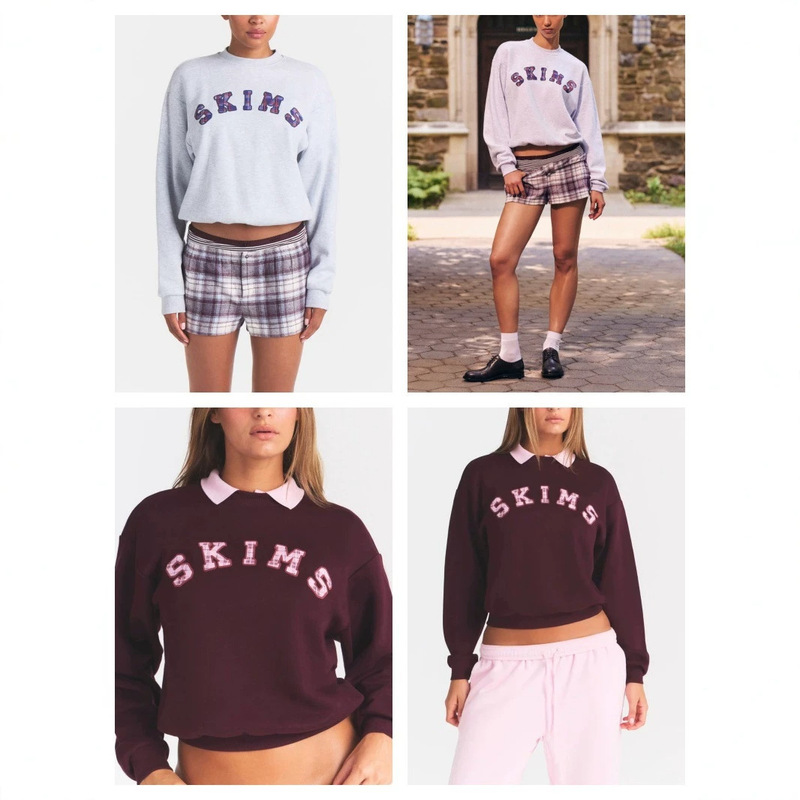 New Spring and Autumn Skims Round Neck Letter Sweatshirt, Versatile for Everyday Wear, College Style, Casual Loose Long Sleeve Sweatshirt New Spring and Autumn Skims Round Neck Letter Sweatshirt, Versatile for Everyday Wear, College Style, Casual Loose Long Sleeve Sweatshirt