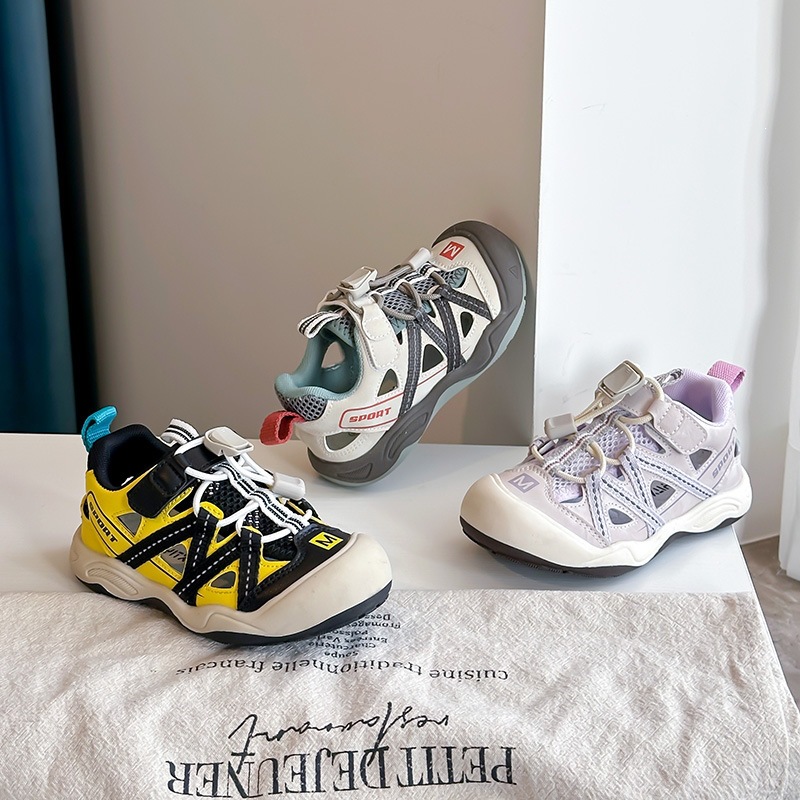 New Children's Closed Toe Sandals Breathable Casual Shoes For Girls Soft Sole Hollow Out Outdoor Beach Shoes For Boys_voghion.com
