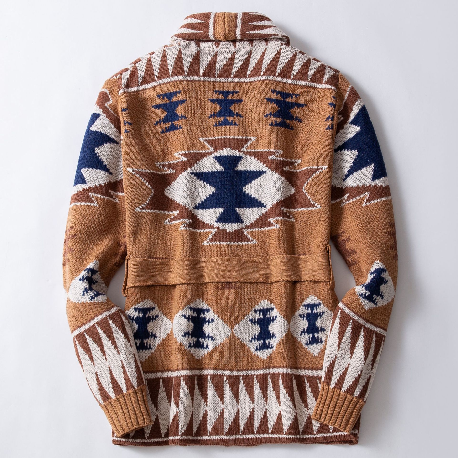 Pánský žakárový svetr pro těžký průmysl, podzim/zima, zesílený kardigan, šněrovací pletený kabát SY0001_voghion.com