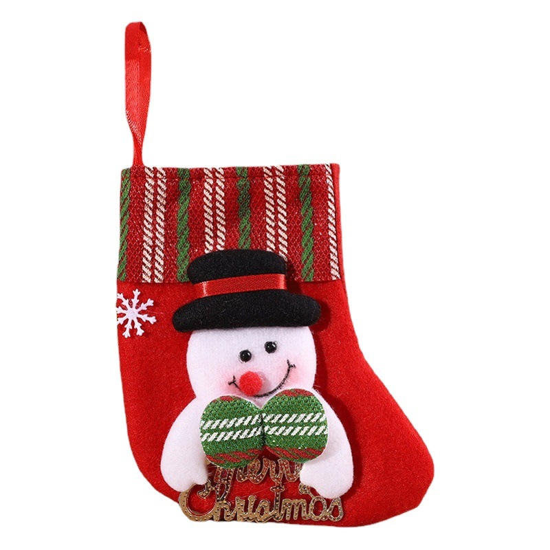 Suministros de decoración navideña, calcetines con diseño de Papá Noel de dibujos animados, calcetines de regalo para árbol de Navidad, adornos navideños
