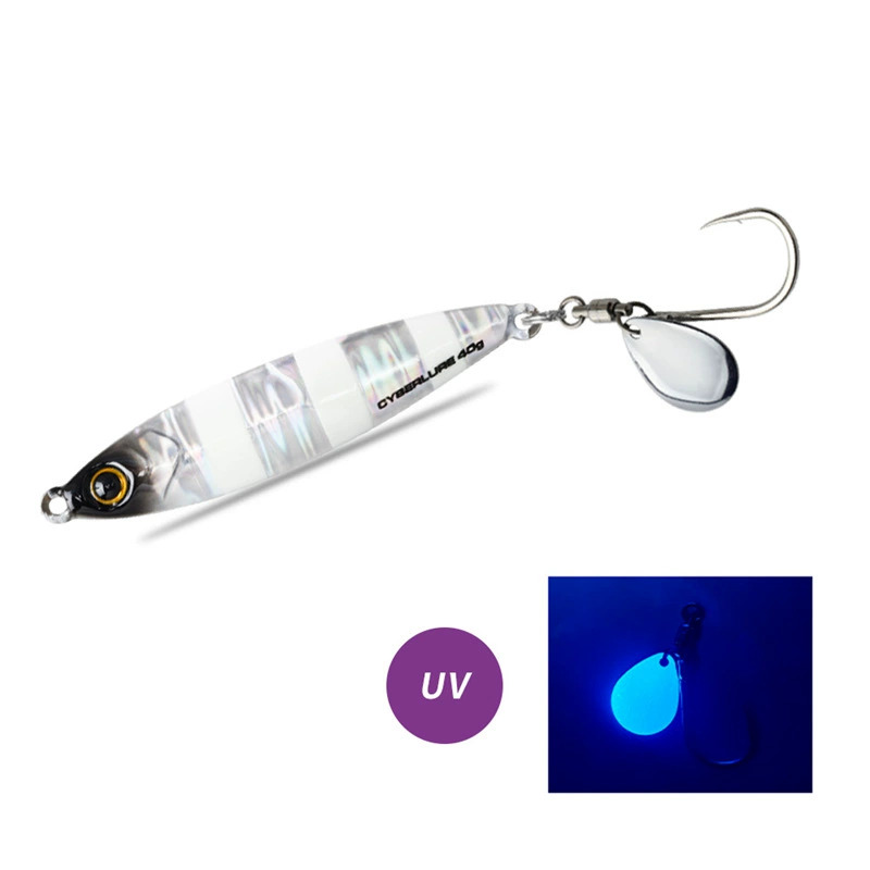 CYBERLURE Tungsten Steel Iron Plate Mackerel Luya Bait Qingdao Sea Fishing Boat Fishing Shore Throwing Mackerel Luminous Iron Plate Bait 112