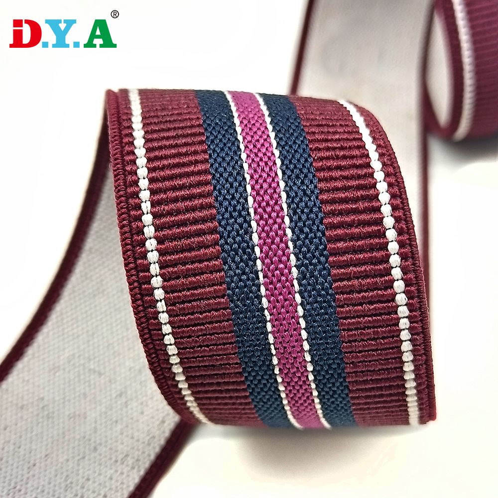 背带裤松紧带涤纶间色松紧背带间色螺纹松紧坦克纹松紧带儿童背带