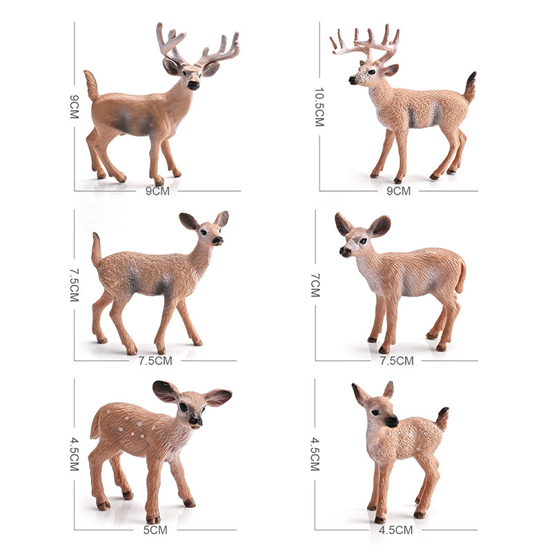 Transfronterizo amazonas niños simulación bosque animal cola blanca ciervo estático navidad ciervos decoración modelo juguete