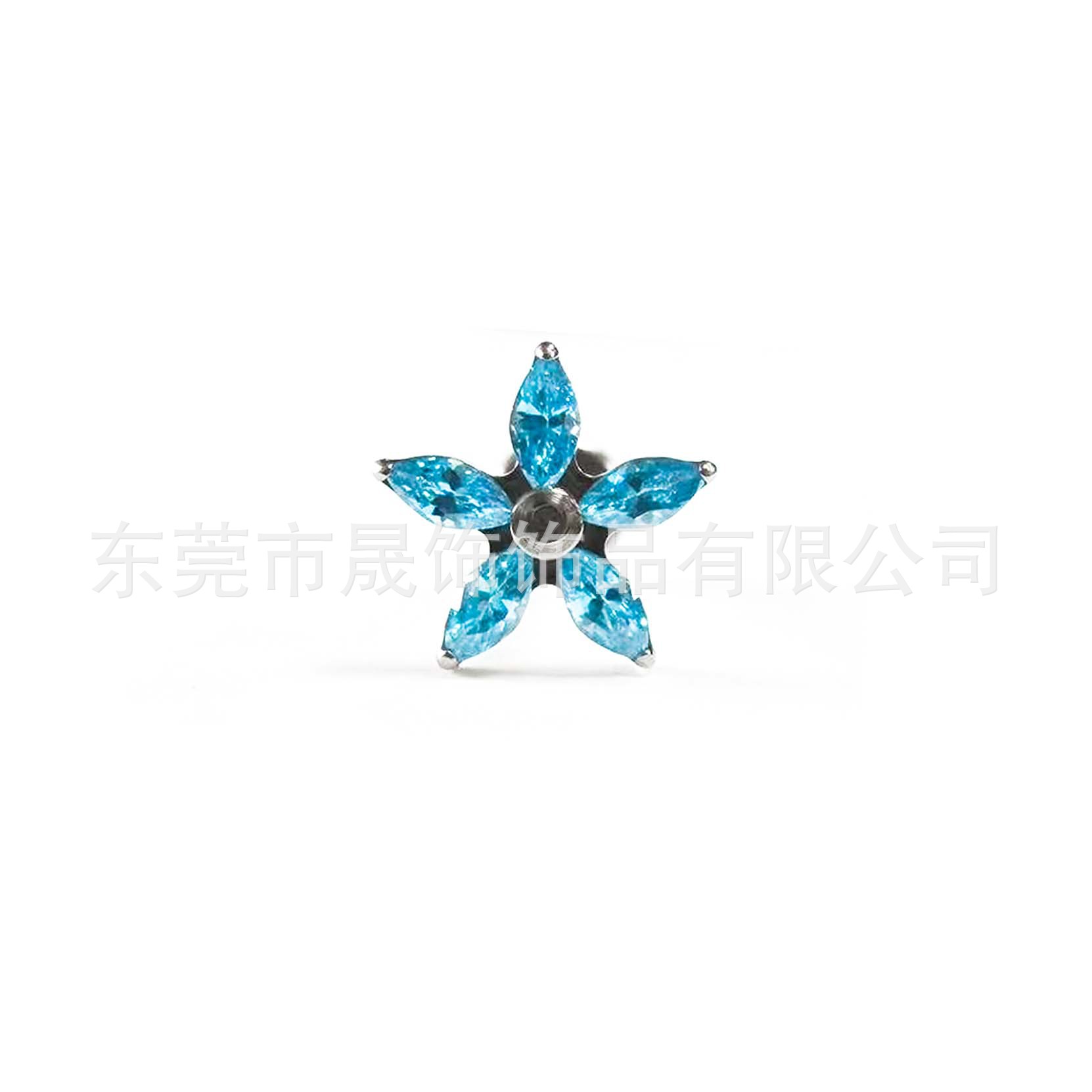 F136 Titanium Alloy 马眼五瓣 Flower Ear Stud Studded Cubic Zirconia 钉 Helix Cartilage Stud G23 Titanium Internal Thread Lip Jewelry 头部
