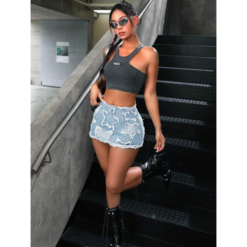 8Z 660 comercio exterior nueva falda vaquerina transfronteriza de estrellas calcomanías y bordes balap