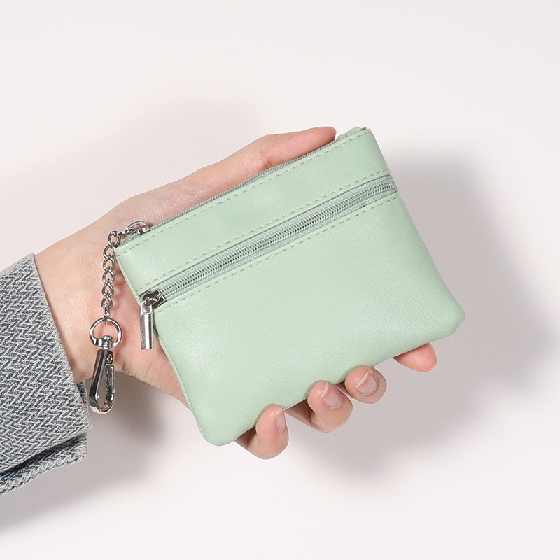 Bolso bolso de cambio bolso de llaves colgante bolso de monedas bolso de llaves bolso de tarjetas bolso de cremallera suave color macaron