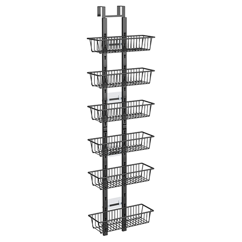 クロスボーダーバスルームドア後ろ吊り下げバスケット多層穴あけ不要折りたたみ式収納ラックキッチン寝室ドア後ろ収納棚