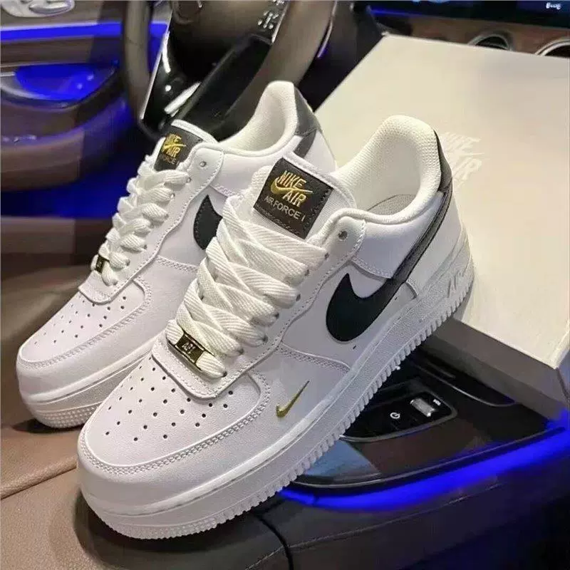 Putian Pure Original Af1 Air Force One White Black Gold Mini Small Gold Hook Men and Women Couple Casual Trendyy Sports Sneakers