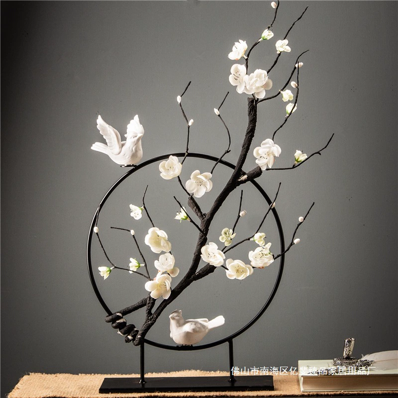 Новый китайский стиль, домашняя гостиная, вход, мягкий декор в стиле дзен, креативная мебель, мебель, ТВ-шкаф, винный шкаф, железные украшения